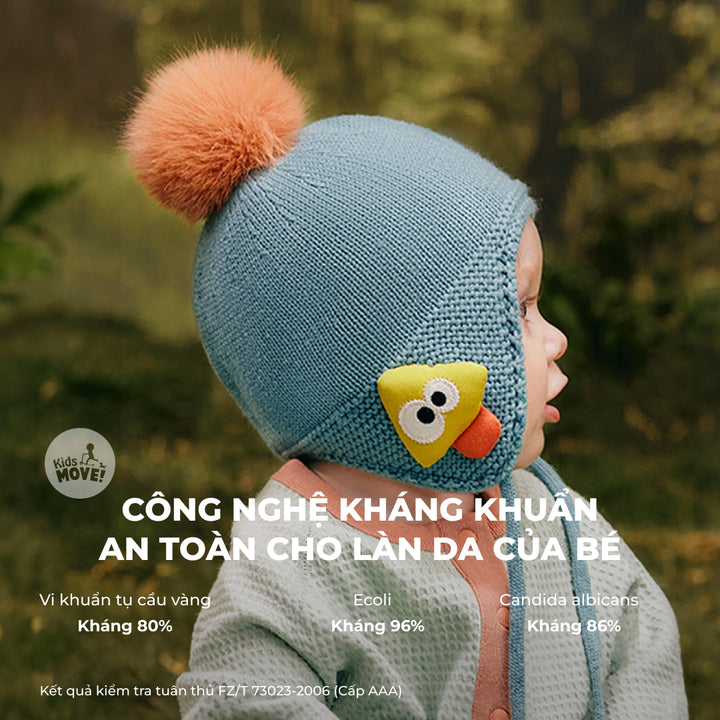 Mũ len quả bông cho bé Lemonkid