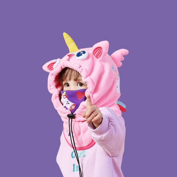 Mũ trùm đầu Hoodie hình thú Lemonkid - 3in1 - 2 lớp - 100% Polyester