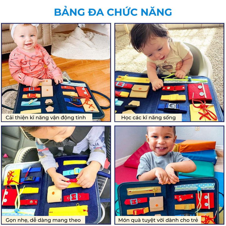 Cặp bận rộn busy board đồ chơi giáo dục Montessori cho bé