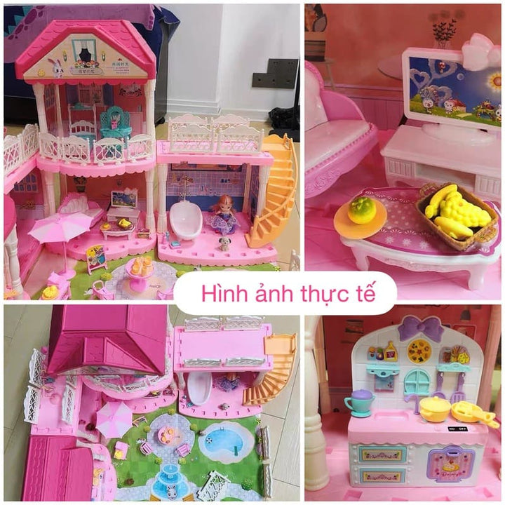 Nhà búp bê cỡ lớn biệt thự Castle Villa - Đồ chơi lắp ráp cho bé gái