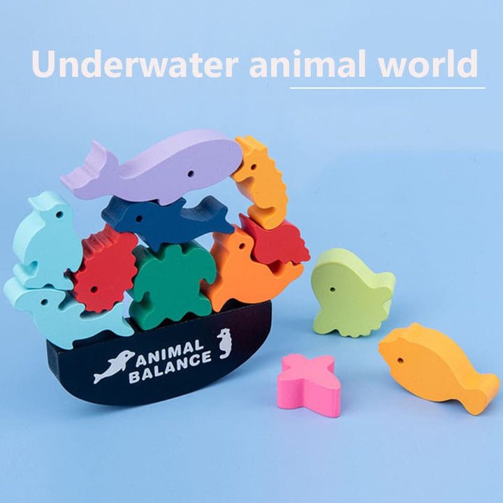 Đồ chơi gỗ tập giữ thăng bằng cho bé - đồ chơi giáo dục montessori Animal Balance