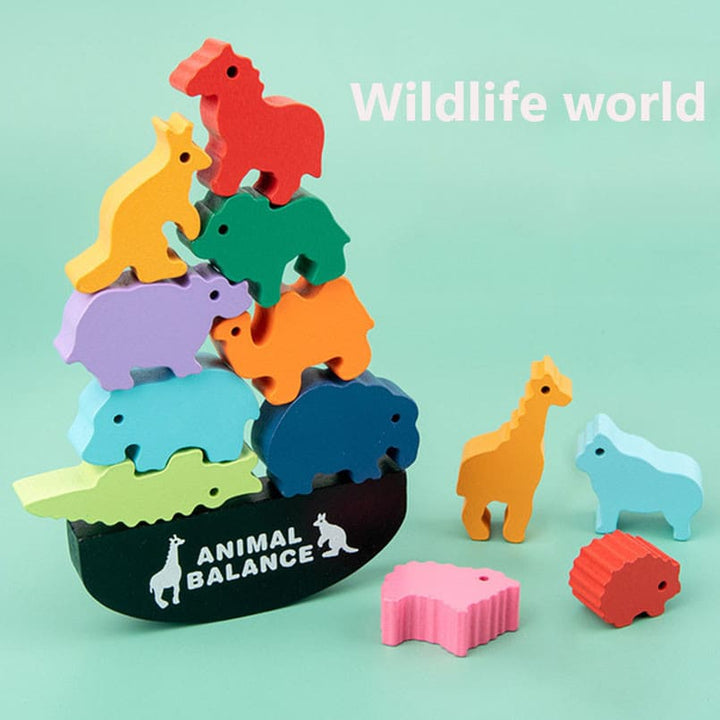 Đồ chơi gỗ tập giữ thăng bằng cho bé - đồ chơi giáo dục montessori Animal Balance
