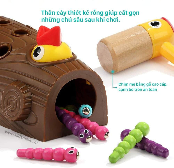 Bộ đồ chơi nam châm Chim gõ kiến bắt sâu TOPBRIGHT - Kidsmove - Thế giới xe của bé