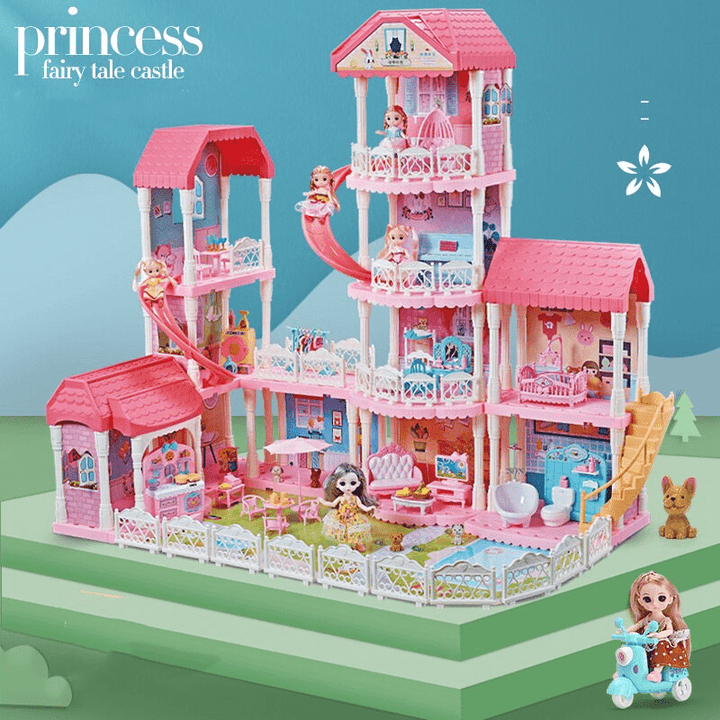 Nhà búp bê cỡ lớn biệt thự Castle Villa - Đồ chơi lắp ráp cho bé gái