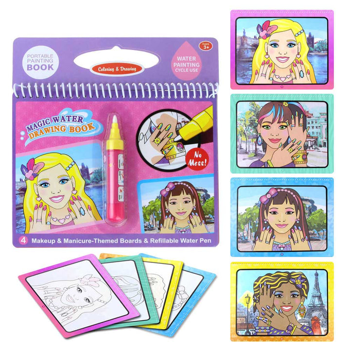 Sách tô màu ma thuật tự xóa nhiều chủ đề cho bé water doodle
