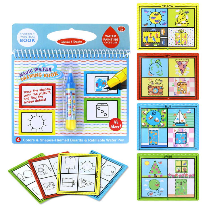 Sách tô màu ma thuật tự xóa nhiều chủ đề cho bé water doodle