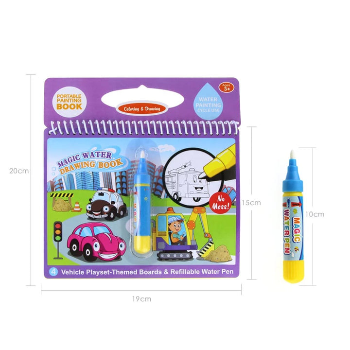 Sách tô màu ma thuật tự xóa nhiều chủ đề - Kidsmove - Thế giới xe của bé