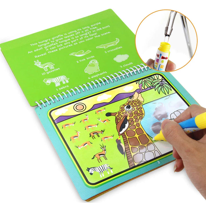 Sách tô màu ma thuật tự xóa nhiều chủ đề cho bé water doodle